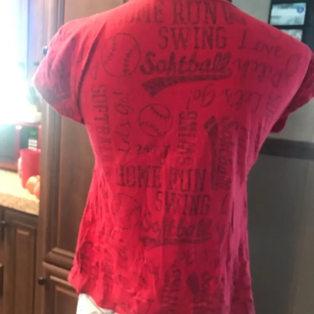 Justice Red Crop Top Softball Size 14
